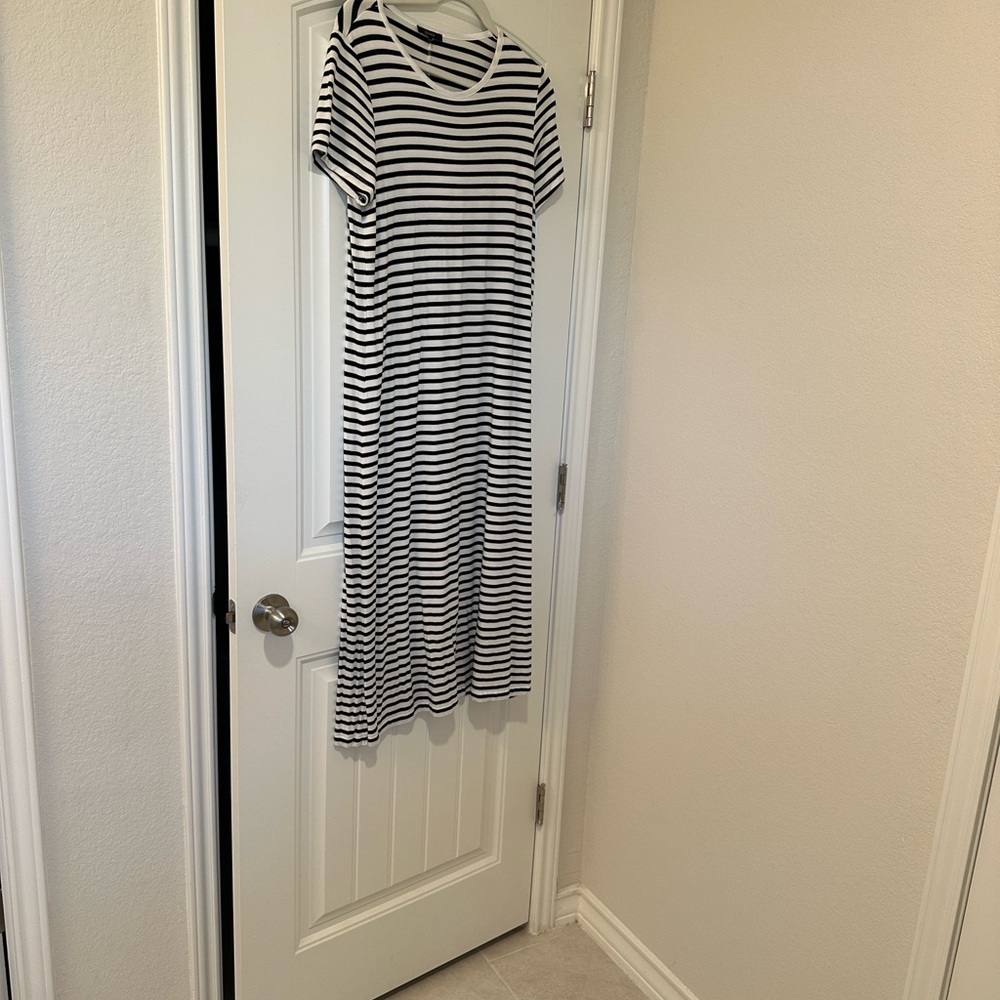 Quince Black and White Striped Maxi Dress - Picture 3 of 4